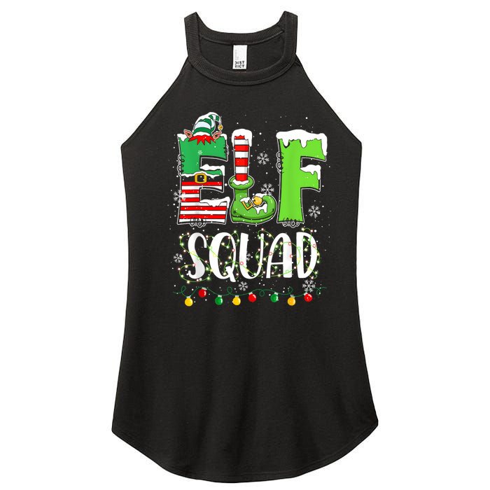 Elf Family Christmas Matching Pajamas Funny Xmas Elf Squad Women's Perfect Tri Rocker Tank