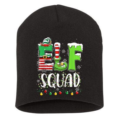 Elf Family Christmas Matching Pajamas Funny Xmas Elf Squad Short Acrylic Beanie