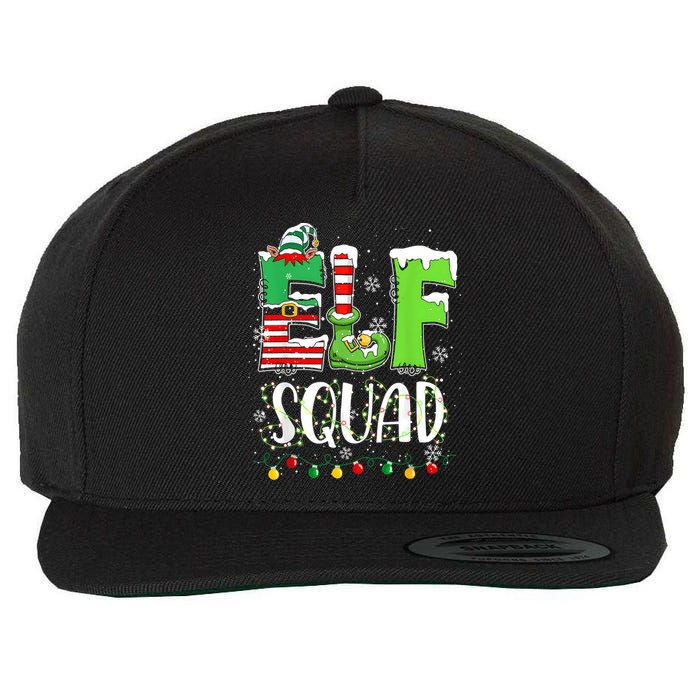 Elf Family Christmas Matching Pajamas Funny Xmas Elf Squad Wool Snapback Cap