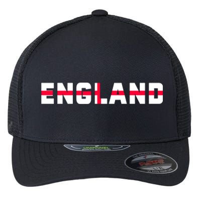 England Flag Classic Logo Flexfit Unipanel Trucker Cap