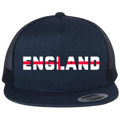 England Flag Classic Logo Flat Bill Trucker Hat