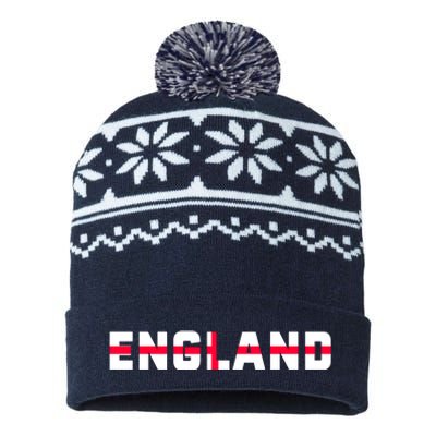 England Flag Classic Logo USA-Made Snowflake Beanie