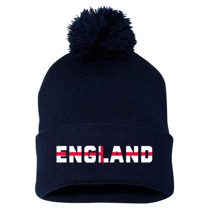 England Flag Classic Logo Pom Pom 12in Knit Beanie