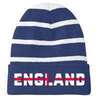 England Flag Classic Logo Striped Beanie with Solid Band