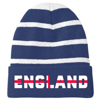 England Flag Classic Logo Striped Beanie with Solid Band