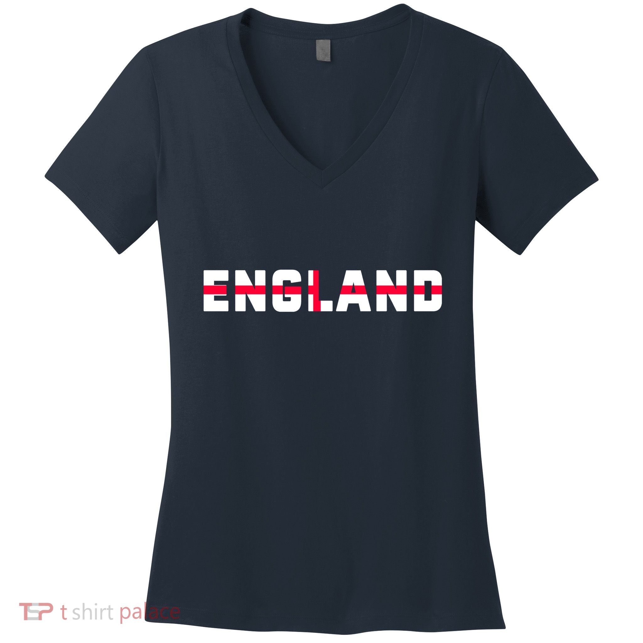 England Flag Classic Logo Women's V-Neck T-Shirt