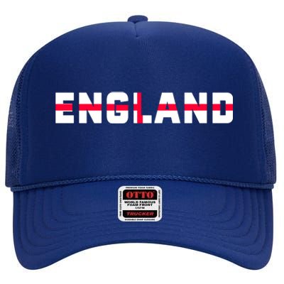 England Flag Classic Logo High Crown Mesh Back Trucker Hat