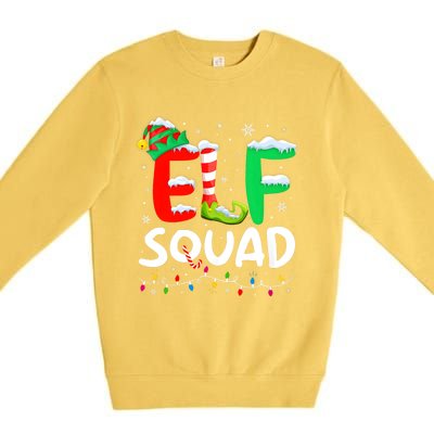 Elf Family Christmas Matching Pajamas Xmas Elf Squad Premium Crewneck Sweatshirt