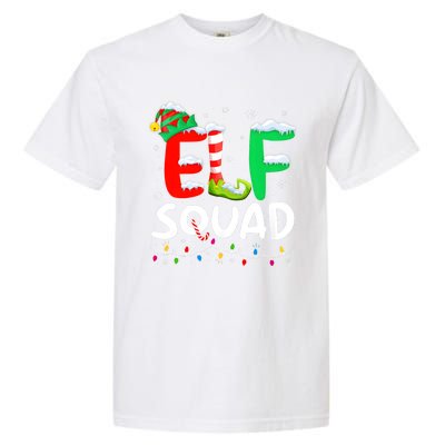 Elf Family Christmas Matching Pajamas Xmas Elf Squad Garment-Dyed Heavyweight T-Shirt