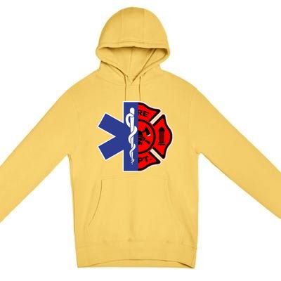 Emt Firefighter Cute Gift Firefighter Two Sided Ems Gift Premium Pullover Hoodie