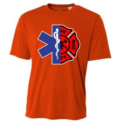 Emt Firefighter Cute Gift Firefighter Two Sided Ems Gift Cooling Performance Crew T-Shirt