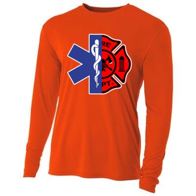 Emt Firefighter Cute Gift Firefighter Two Sided Ems Gift Cooling Performance Long Sleeve Crew