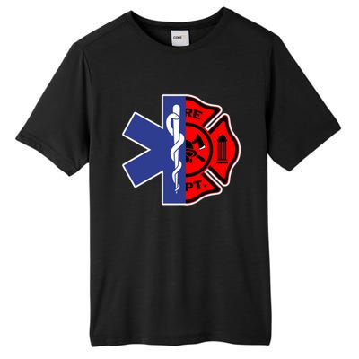 Emt Firefighter Cute Gift Firefighter Two Sided Ems Gift Tall Fusion ChromaSoft Performance T-Shirt