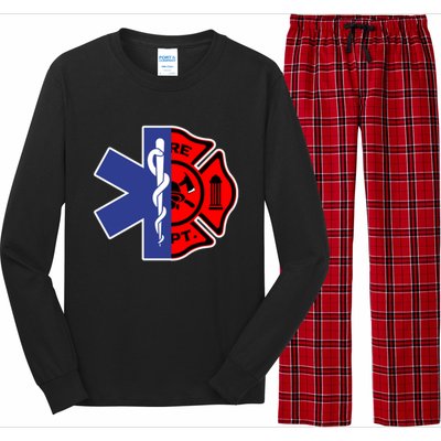 Emt Firefighter Cute Gift Firefighter Two Sided Ems Gift Long Sleeve Pajama Set