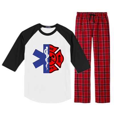 Emt Firefighter Cute Gift Firefighter Two Sided Ems Gift Raglan Sleeve Pajama Set