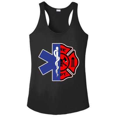 Emt Firefighter Cute Gift Firefighter Two Sided Ems Gift Ladies PosiCharge Competitor Racerback Tank