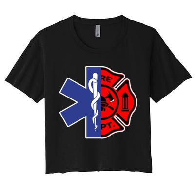 Emt Firefighter Cute Gift Firefighter Two Sided Ems Gift Crop Top