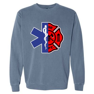 Emt Firefighter Cute Gift Firefighter Two Sided Ems Gift Garment-Dyed Sweatshirt