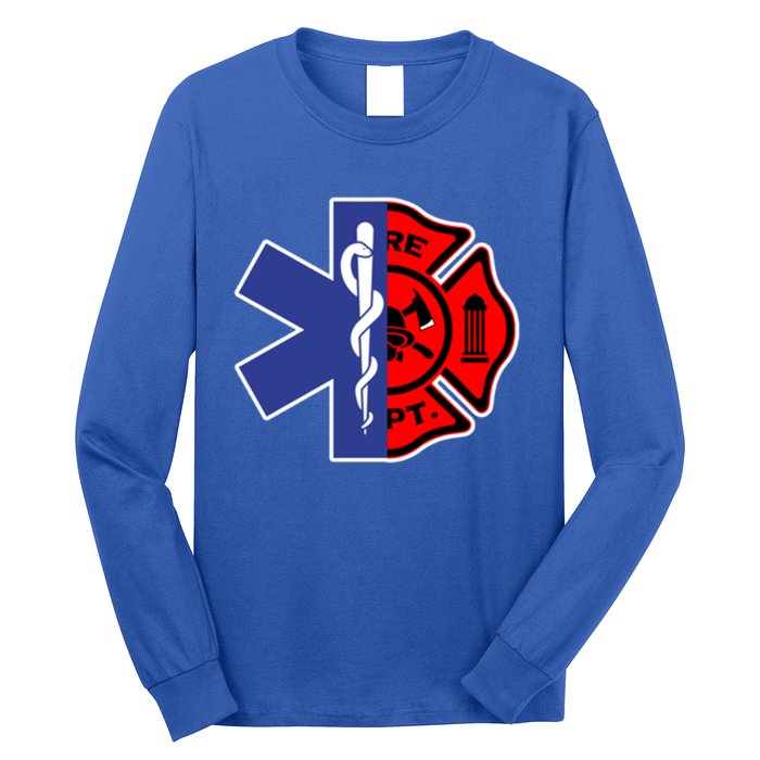 Emt Firefighter Cute Gift Firefighter Two Sided Ems Gift Long Sleeve Shirt