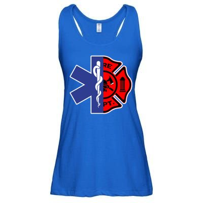 Emt Firefighter Cute Gift Firefighter Two Sided Ems Gift Ladies Essential Flowy Tank