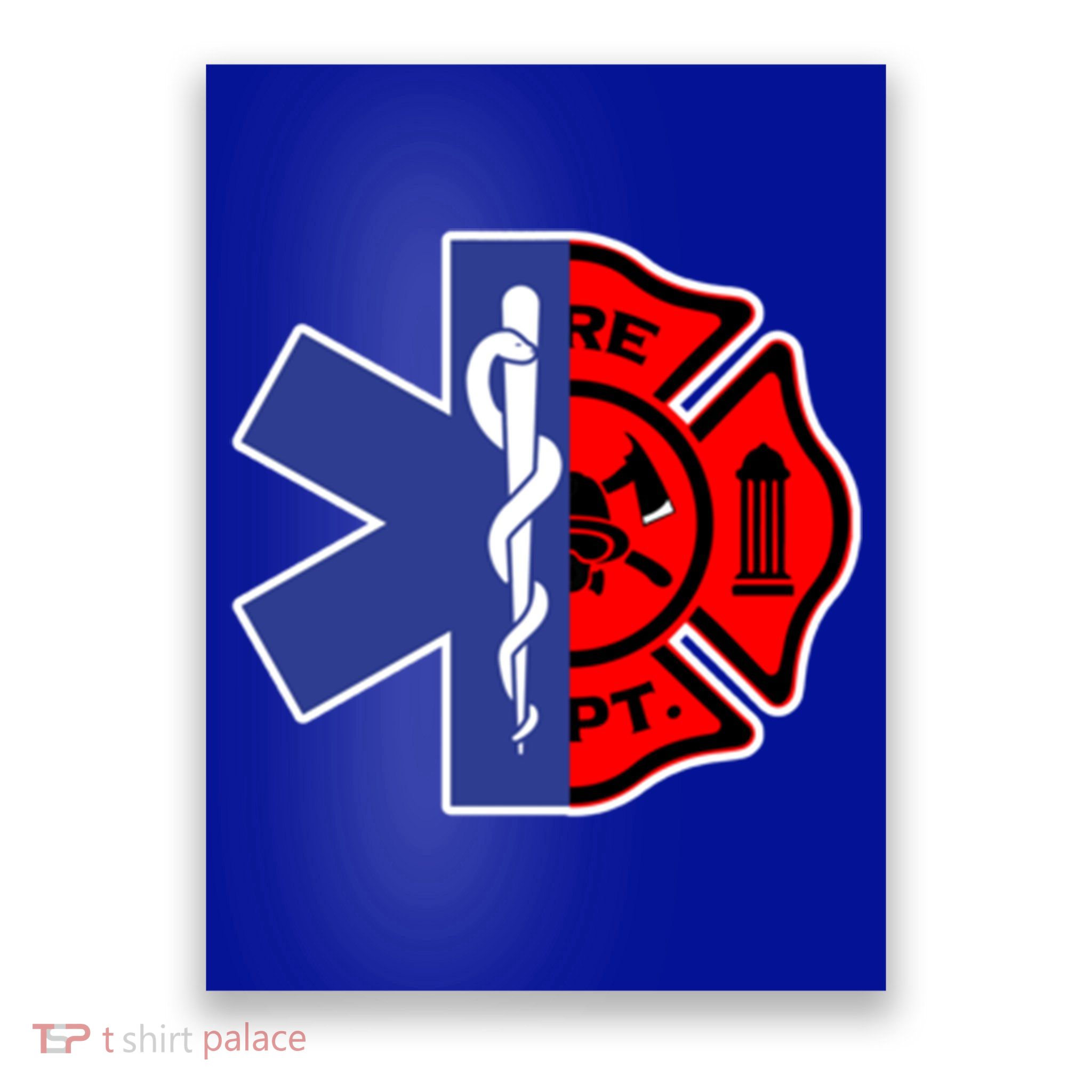 Emt Firefighter Cute Gift Firefighter Two Sided Ems Gift Poster