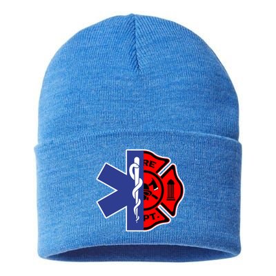 Emt Firefighter Cute Gift Firefighter Two Sided Ems Gift Sustainable Knit Beanie