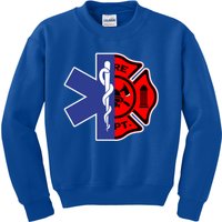 Emt Firefighter Cute Gift Firefighter Two Sided Ems Gift Kids Sweatshirt