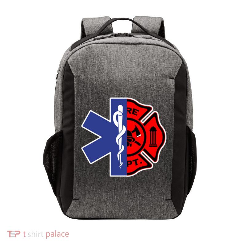 Emt Firefighter Cute Gift Firefighter Two Sided Ems Gift Vector Backpack