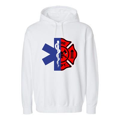 Emt Firefighter Cute Gift Firefighter Two Sided Ems Gift Garment-Dyed Fleece Hoodie