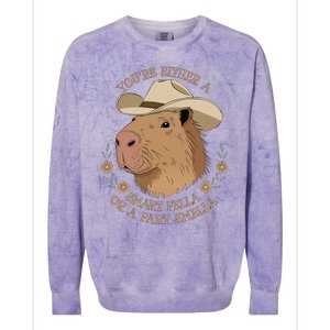 Embarrassing Funny Capybara Inappropriate Humor Colorblast Crewneck Sweatshirt