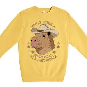 Embarrassing Funny Capybara Inappropriate Humor Premium Crewneck Sweatshirt