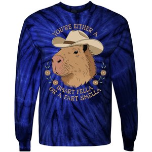 Embarrassing Funny Capybara Inappropriate Humor Tie-Dye Long Sleeve Shirt