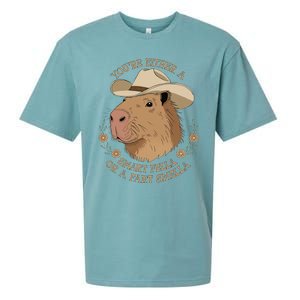 Embarrassing Funny Capybara Inappropriate Humor Sueded Cloud Jersey T-Shirt