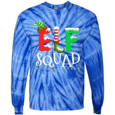 Elf Family Christmas Matching Pajamas Xmas Elf Squad Tie-Dye Long Sleeve Shirt