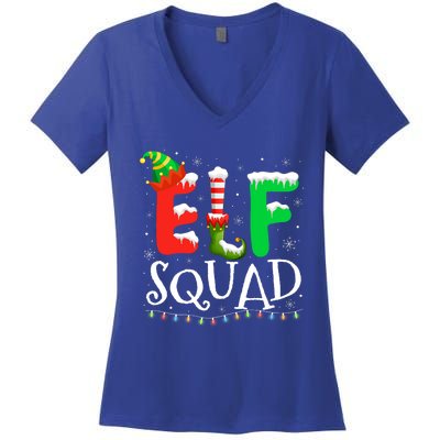 Elf Family Christmas Matching Pajamas Xmas Elf Squad Women's V-Neck T-Shirt