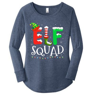 Elf Family Christmas Matching Pajamas Xmas Elf Squad Women's Perfect Tri Tunic Long Sleeve Shirt