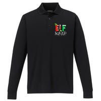 Elf Family Christmas Matching Pajamas Xmas Elf Squad Performance Long Sleeve Polo