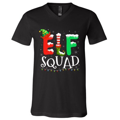 Elf Family Christmas Matching Pajamas Xmas Elf Squad V-Neck T-Shirt