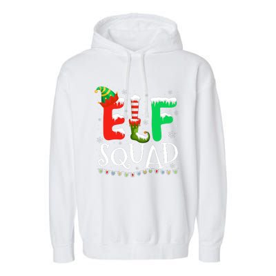 Elf Family Christmas Matching Pajamas Xmas Elf Squad Garment-Dyed Fleece Hoodie