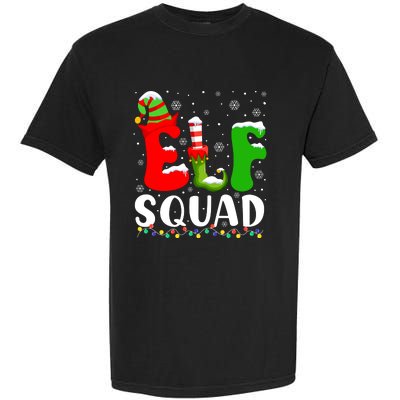 Elf Family Christmas Matching Pajamas Xmas Elf Squad Garment-Dyed Heavyweight T-Shirt