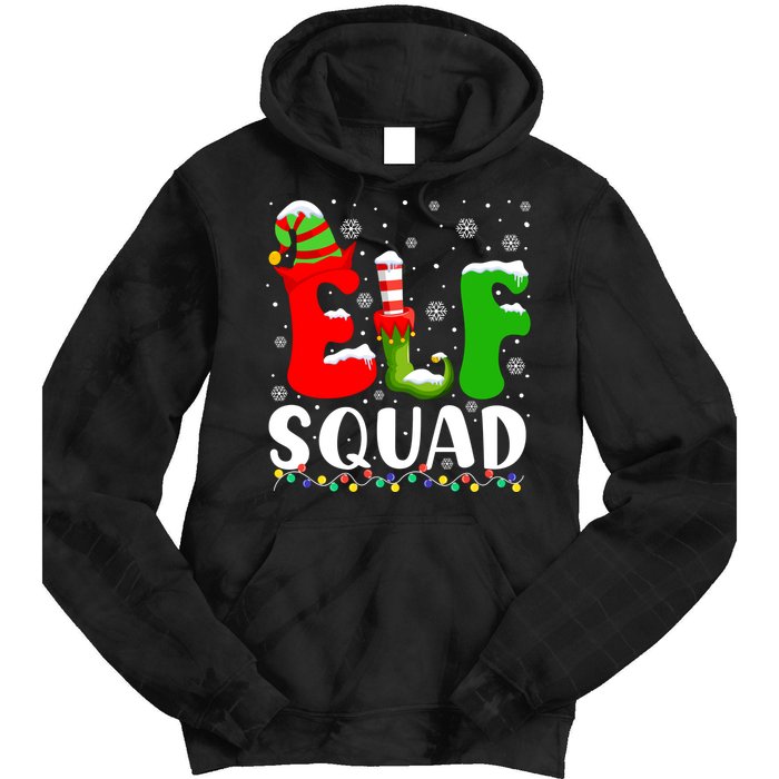 Elf Family Christmas Matching Pajamas Xmas Elf Squad Tie Dye Hoodie