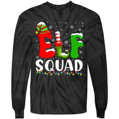 Elf Family Christmas Matching Pajamas Xmas Elf Squad Tie-Dye Long Sleeve Shirt