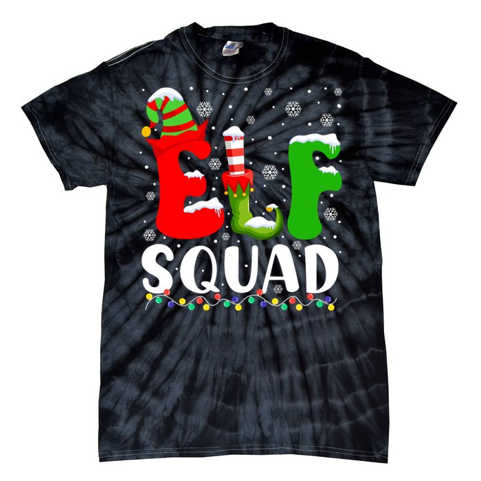 Elf Family Christmas Matching Pajamas Xmas Elf Squad Tie-Dye T-Shirt