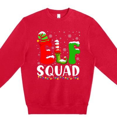 Elf Family Christmas Matching Pajamas Xmas Elf Squad Premium Crewneck Sweatshirt