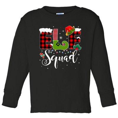 Elf Family Christmas Matching Pajamas XMas Elf Squad  Toddler Long Sleeve Shirt