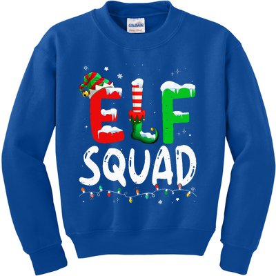 Elf Family Christmas Matching Pajamas Xmas Elf Squad  Kids Sweatshirt