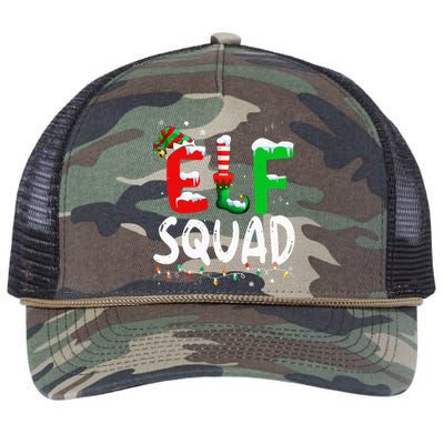 Elf Family Christmas Matching Pajamas Xmas Elf Squad  Retro Rope Trucker Hat Cap