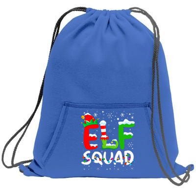 Elf Family Christmas Matching Pajamas XMas Elf Squad  Sweatshirt Cinch Pack Bag