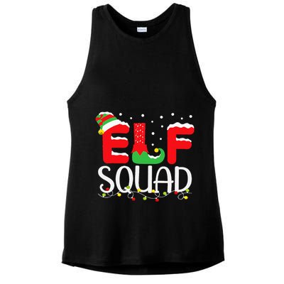 Elf Family Christmas Matching Pajamas Xmas Elf Squad Ladies PosiCharge Tri-Blend Wicking Tank