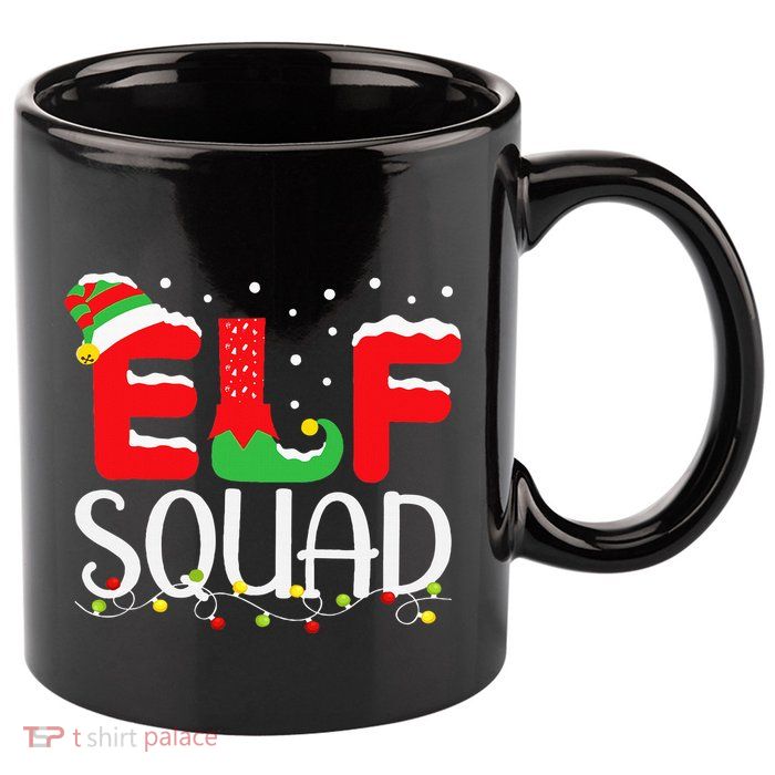 Elf Family Christmas Matching Pajamas Xmas Elf Squad 11oz C Handle Ceramic Mug